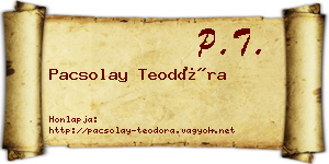 Pacsolay Teodóra névjegykártya